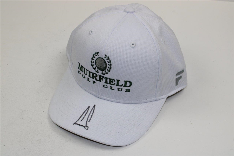 Ernie Els Signed Muirfield White Hat with St. Andrews Visor JSA ALOA