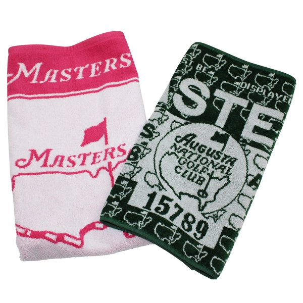 Masters Tournament 1978 Badge Towel with Pink/White Bag Towel