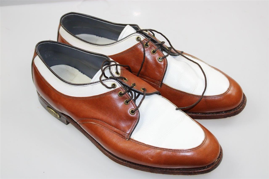 Payne Stewart's Personal Pair of Brown with White Footjoy Golf Shoes - Size 12c