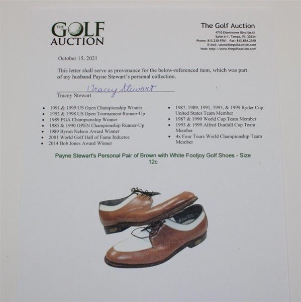 Payne Stewart's Personal Pair of Brown with White Footjoy Golf Shoes - Size 12c