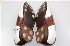 Payne Stewart's Personal Pair of White with Brown Footjoy Classics Golf Shoes - Size 12c