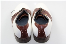 Payne Stewart's Personal Pair of White with Brown Footjoy Classics Golf Shoes - Size 12c