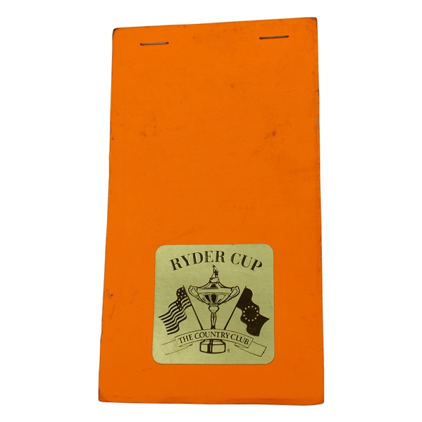 Payne Stewarts Personal 1999 Ryder Cup at The Country Club Match Used Yardage Book