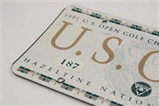 Champion Payne Stewart's Personal 1991 US Open at Hazeltine Golf Club Contestant License Plate #187