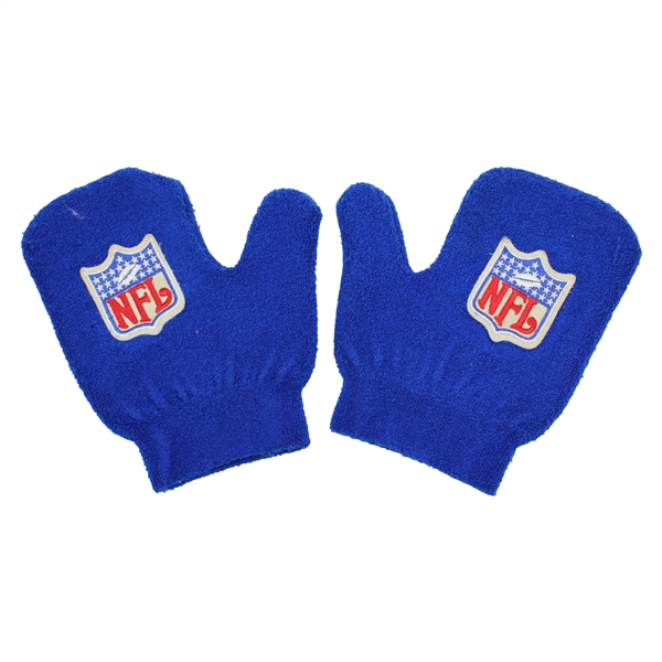 Payne Stewarts Personal Pair of NFL Logo Hand Warmer/Cart Mitts - Blue
