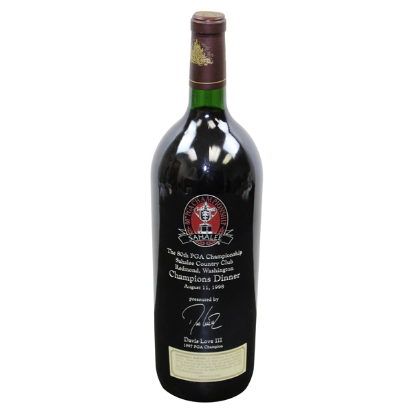 Payne Stewarts Personal 1998 PGA Champions Dinner Gifted Wine From Davis Love III