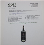 Payne Stewart's Personal 1998 PGA Champions Dinner Gifted Wine From Davis Love III