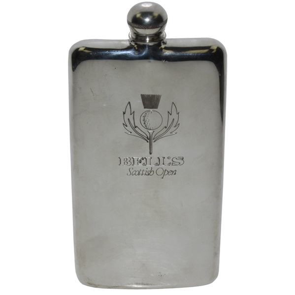 Payne Stewarts Personal 1993 Bells Scottish Open Commemorative Pewter Flask