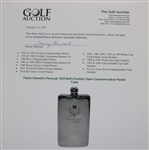 Payne Stewart's Personal 1993 Bell's Scottish Open Commemorative Pewter Flask