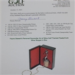 Payne Stewart's Personal Sommolier Art of Wine Golf Themed Pewter/Cork Wine Stopper in Box
