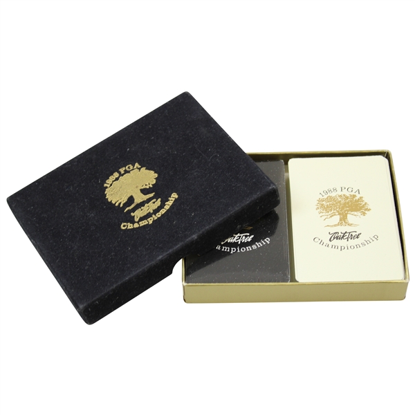 Payne Stewarts Personal 1988 PGA Championship at Oak Tree Playing Card Set In Box/Case