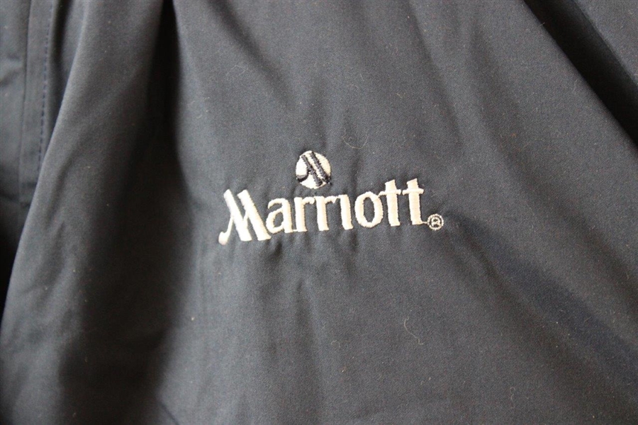 Payne Stewart's Personal Tournament Worn Navy Windshirt with Marriott & Lexus - Size Large