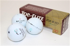 Payne Stewart's Personal Dozen P.S. Logo Top-Flite Tour SD 90 Golf Balls - Some Marked Used & Judged Best/Worst