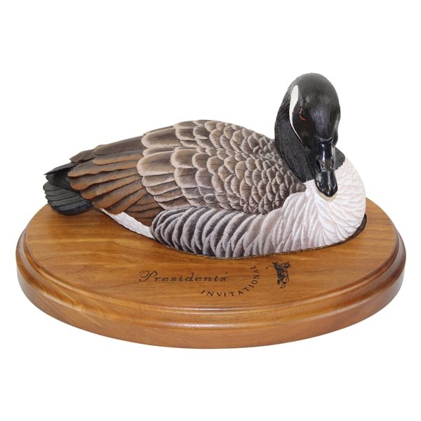 Payne Stewarts Personal Presidents Invitational Canada Goose Sculpture on Wood Base - Ltd Ed #1054/3000