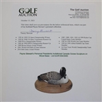 Payne Stewart's Personal Presidents Invitational Canada Goose Sculpture on Wood Base - Ltd Ed #1054/3000