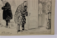 Original Clare Briggs Pen & Ink 'The Convalescent' Cartoon For New York Tribune - March 5, 1927