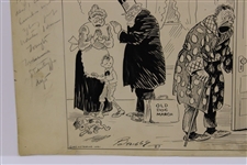 Original Clare Briggs Pen & Ink 'The Convalescent' Cartoon For New York Tribune - March 5, 1927