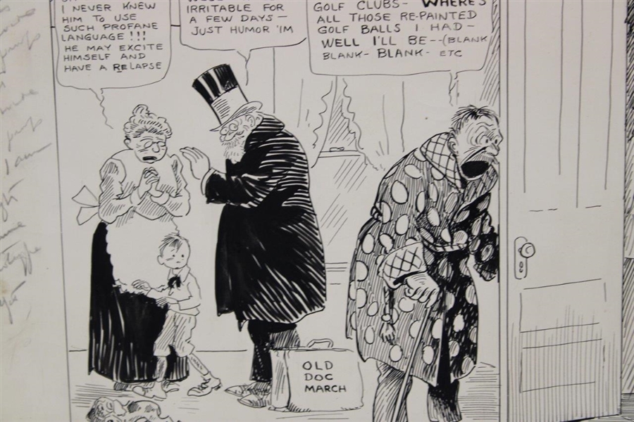Original Clare Briggs Pen & Ink 'The Convalescent' Cartoon For New York Tribune - March 5, 1927