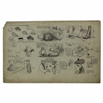 Original Clare Briggs Pen & Ink A Hint To Golf Cap Manufacturers Cartoon