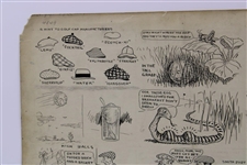 Original Clare Briggs Pen & Ink 'A Hint To Golf Cap Manufacturers' Cartoon