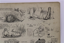 Original Clare Briggs Pen & Ink 'A Hint To Golf Cap Manufacturers' Cartoon