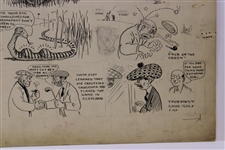 Original Clare Briggs Pen & Ink 'A Hint To Golf Cap Manufacturers' Cartoon