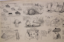 Original Clare Briggs Pen & Ink 'A Hint To Golf Cap Manufacturers' Cartoon