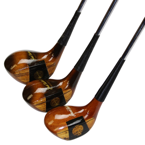 Set of Three (3) MacGregor Jack Nicklaus Persimmon Woodswith Golden Bear Logo Face - 1,3, & 5 Woods
