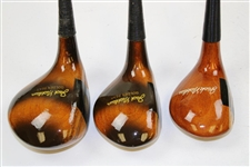 Set of Three (3) MacGregor Jack Nicklaus Persimmon Woodswith Golden Bear Logo Face - 1,3, & 5 Woods