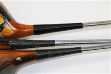 Set of Three (3) MacGregor Jack Nicklaus Persimmon Woodswith Golden Bear Logo Face - 1,3, & 5 Woods