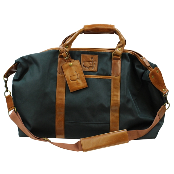 Augusta National Golf Club Masters Green & Brown Leather & Canvas Bag with White Sleeve