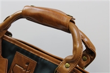 Augusta National Golf Club Masters Green & Brown Leather & Canvas Bag with White Sleeve