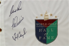 Fred Couples, Nick Price, & Lee Trevino Signed World Golf Hall of Fame Flag - Framed JSA ALOA