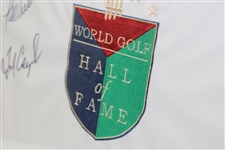 Fred Couples, Nick Price, & Lee Trevino Signed World Golf Hall of Fame Flag - Framed JSA ALOA