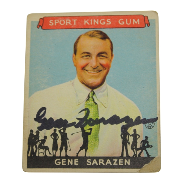 Gene Sarazen Signed 1933 Goudey Sport Kings Gum Golf Card #22 JSA ALOA