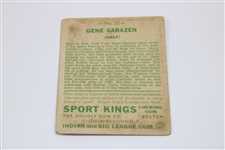 Gene Sarazen Signed 1933 Goudey 'Sport Kings Gum' Golf Card #22 JSA ALOA