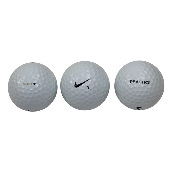 Three OneTW Nike 1 Logo PRACTICE Golf Balls