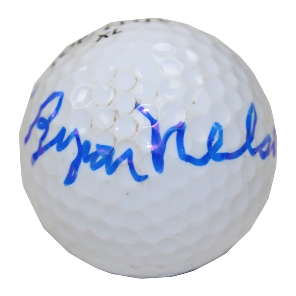 Byron Nelson Signed Spalding Top-Flite XL 2 Logo Golf Ball with Iron JSA ALOA
