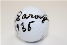 Gene Sarazen Signed Masters Logo Titleist 2 Golf Ball with '1935' JSA ALOA