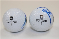 Terry Bradshaw & Lynn Swann Signed Steelers Helmet Logo Wilson Golf Balls JSA ALOA