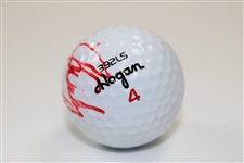 John Daly Signed Hogan 392LS 4 Logo Golf Ball - Signed in Red JSA ALOA