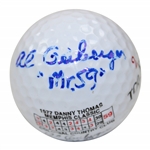 Al "Mr. 59 Geiberger Signed Personal Danny Thomas Scorecard Logo Top-Flite Golf Ball JSA ALOA