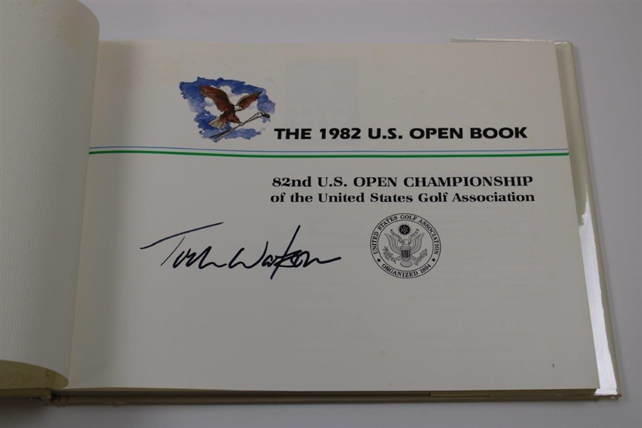 Tom Watson Signed 1982 US Open at Pebble Beach Official Hard Cover Program JSA ALOA