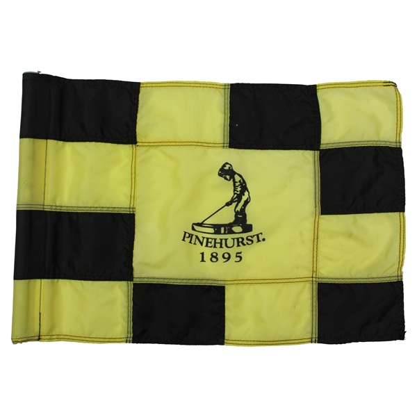 Pinehurst Country Club Yellow Checkered 1895 with Putter Boy Logo Course Used Flag