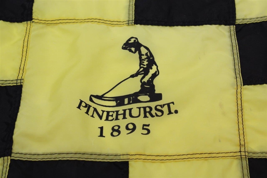 Pinehurst Country Club Yellow Checkered '1895' with Putter Boy Logo Course Used Flag