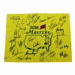 2016 Masters Champions Dinner Flag Signed by 27 with Palmer, Nicklaus, & Coody Center - Charles Coody Collection JSA ALOA
