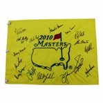 2010 Masters Champions Dinner Flag Signed by 16 Including Ford, Player, Phil & others - Charles Coody Collection JSA ALOA