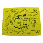 2017 Masters Champions Dinner Flag Signed by 31 with Nicklaus & Tiger Center - Charles Coody Collection JSA ALOA