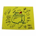 2014 Masters Champions Dinner Flag Signed by 23 with Jack Nicklaus Center - Charles Coody Collection JSA ALOA