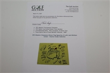 2014 Masters Champions Dinner Flag Signed by 23 with Jack Nicklaus Center - Charles Coody Collection JSA ALOA